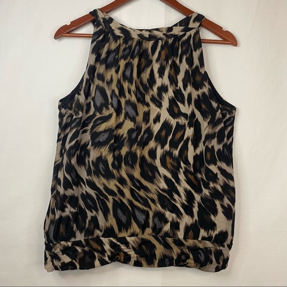 WORTHINGTON Women’s Tank Top Work Career Cheetah Leopard Print Beaded Size L - Picture 7 of 8